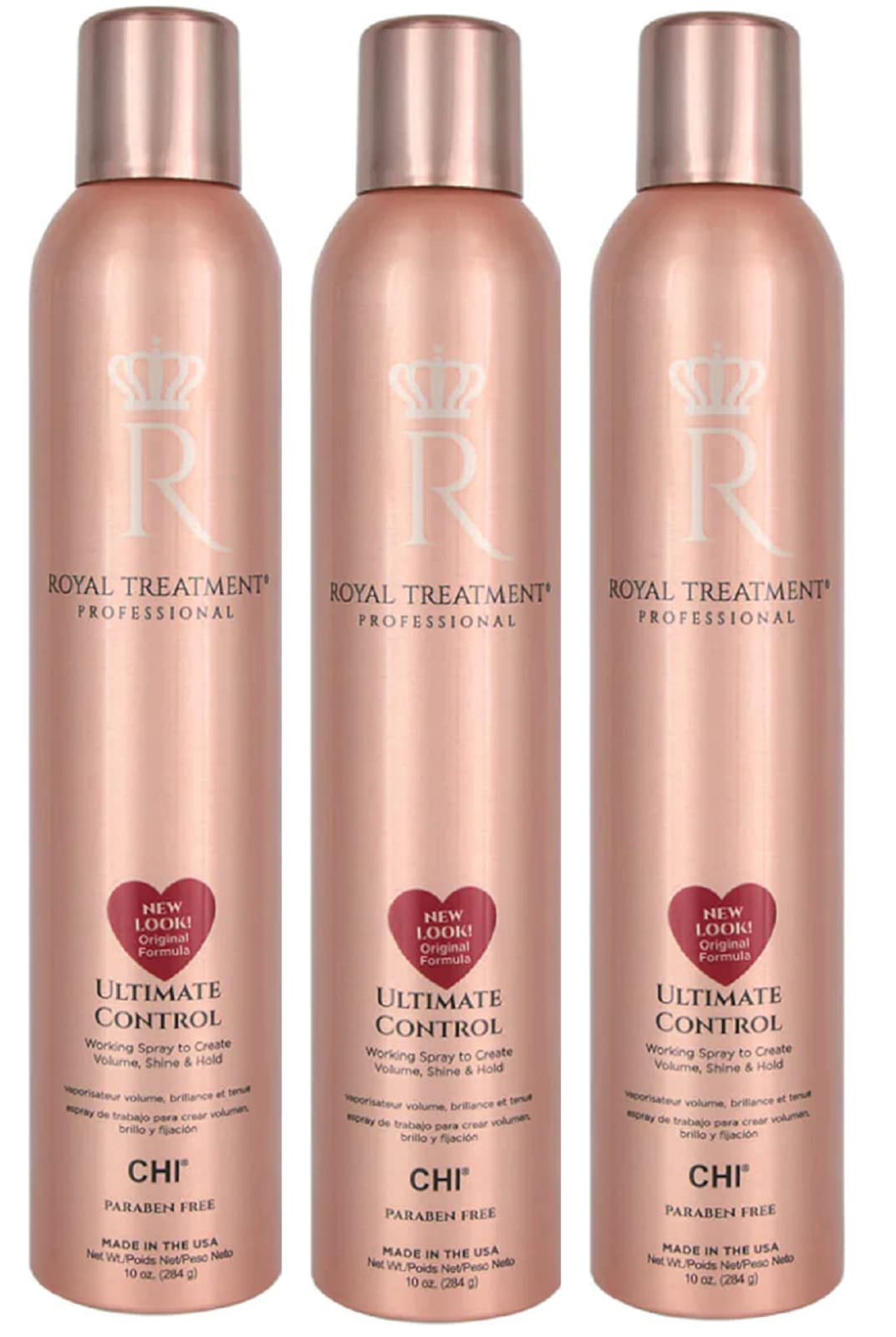 ROYAL TREATMENT ULTIMATE CONTROL WORKING HAIR SPRAY 10 oz pack of 3