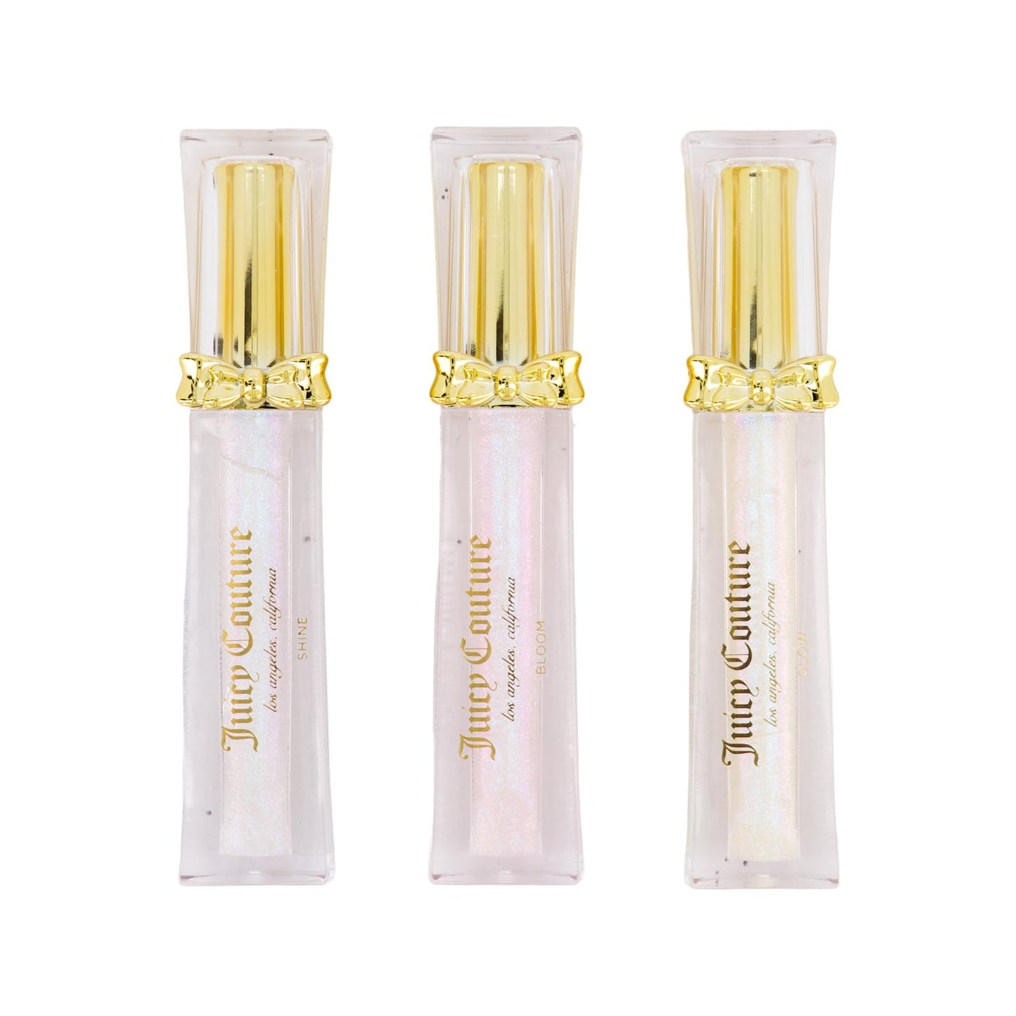 Juicy Couture Liquid Highlighter Makeup for Women - 3 Pack Face Illuminator Set, Buildable Palette Set - Bloom, Shine, Glow
