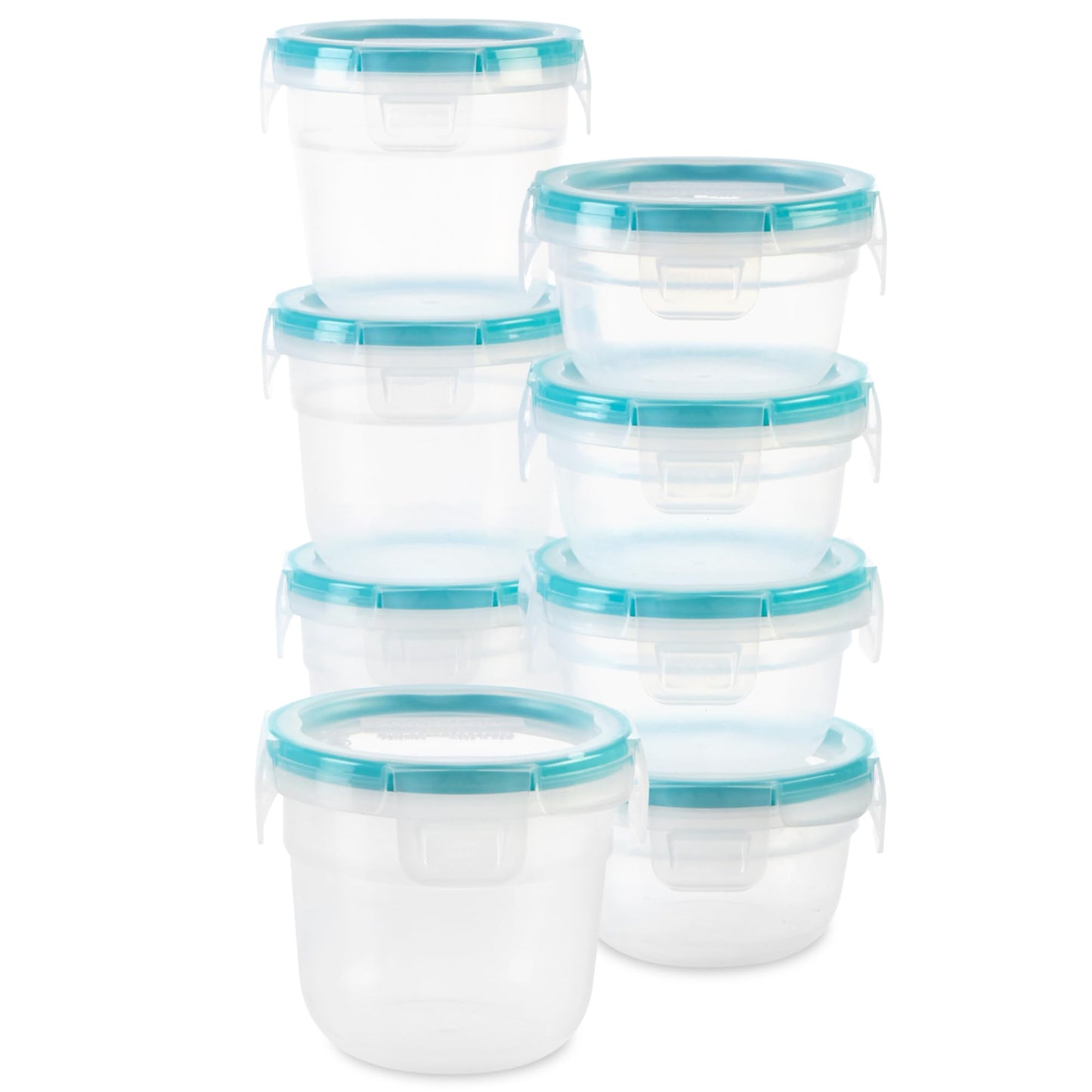 Snapware Total Solution 16-Pc Plastic Food Storage Containers Set,(4) 2-Cup & (4) 1.2-Cup Round Meal Prep Container, BPA-Free Lids with 4 Locking…