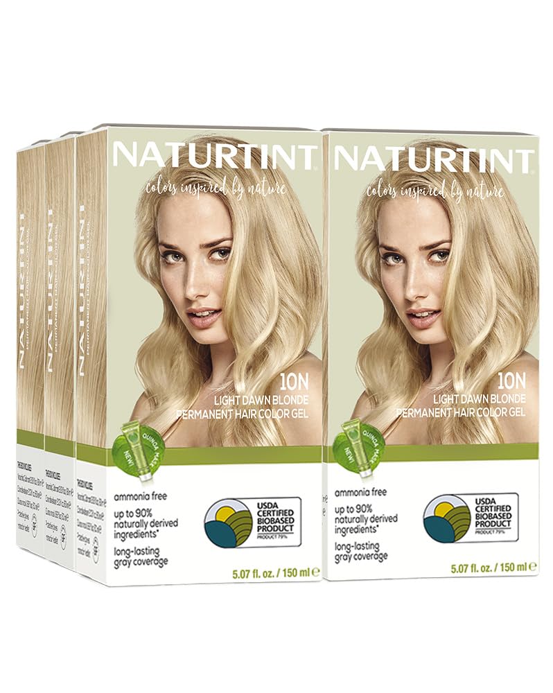 Naturtint 10N Light Dawn Blonde Permanent Hair Color (Pack of 6), Ammonia Free, Vegan, Cruelty Free, up to 100% Gray Coverage, Long Lasting Results