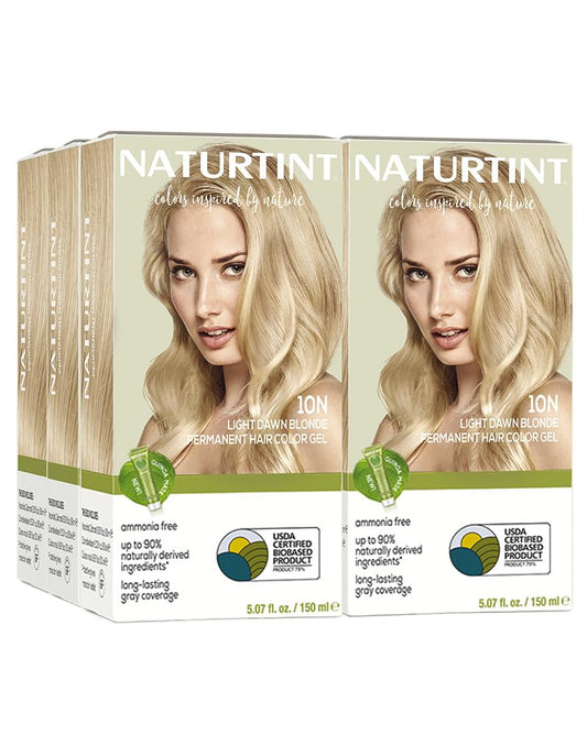 Naturtint 10N Light Dawn Blonde Permanent Hair Color (Pack of 6), Ammonia Free, Vegan, Cruelty Free, up to 100% Gray Coverage, Long Lasting Results