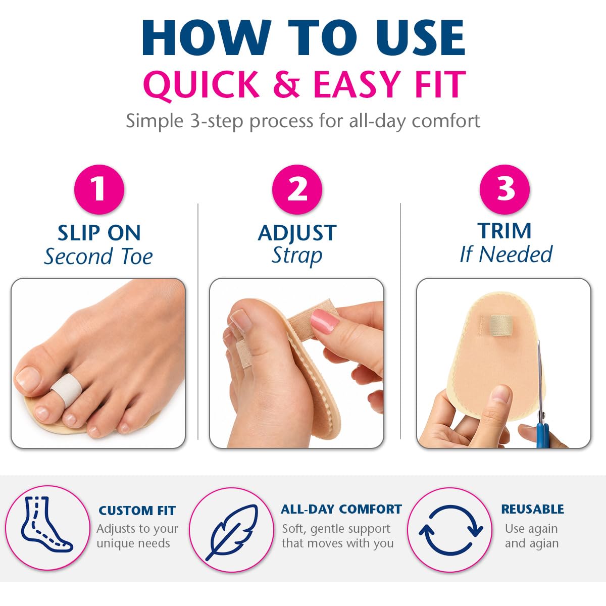 Pedifix Budin Toe Straightener with Metatarsal Cushion Pad - Pack of 6 Beauty & Personal Care Pedifix
