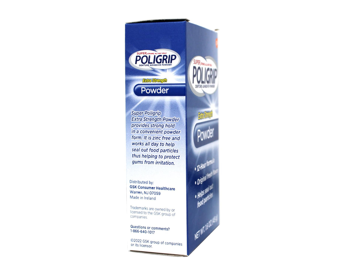 Super POLIGRIP Extra Strength Denture Adhesive Powder 1.60 oz (Pack of 12)