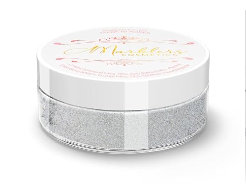 MARBLERS Chunky Natural Mica Powder [Cool Space Pearl] 0.11oz (3g) | Highly Pigmented | Non-Toxic, Vegan, Cruelty-Free | Eyeshadow, Body Butter, Nail