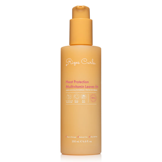 Rizos Curls Multivitamin Leave-In Heat Protection Up to 450°F - Strengthen, Repair & Add Shine to Straight, Wavy, Curly, Coily Hair Types 1a-4c