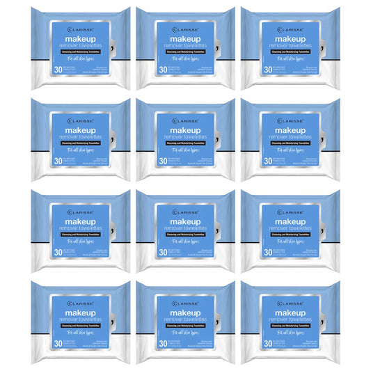 Clarisse 10781-12 Make Up Remover Cleansing and Moisturizing Towelettes, 30-Ct. - Quantity 1212