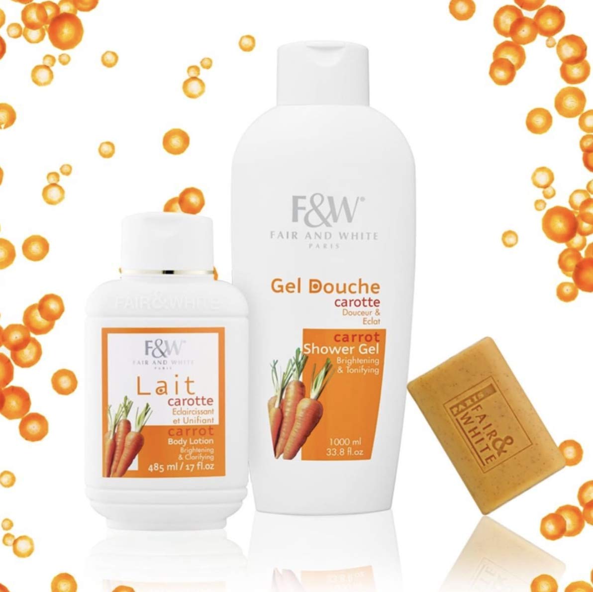 FAIR & WHITE Original Exfoliating Soap - Repairing & Nourishing, 200g / 7oz with Carrot Oil