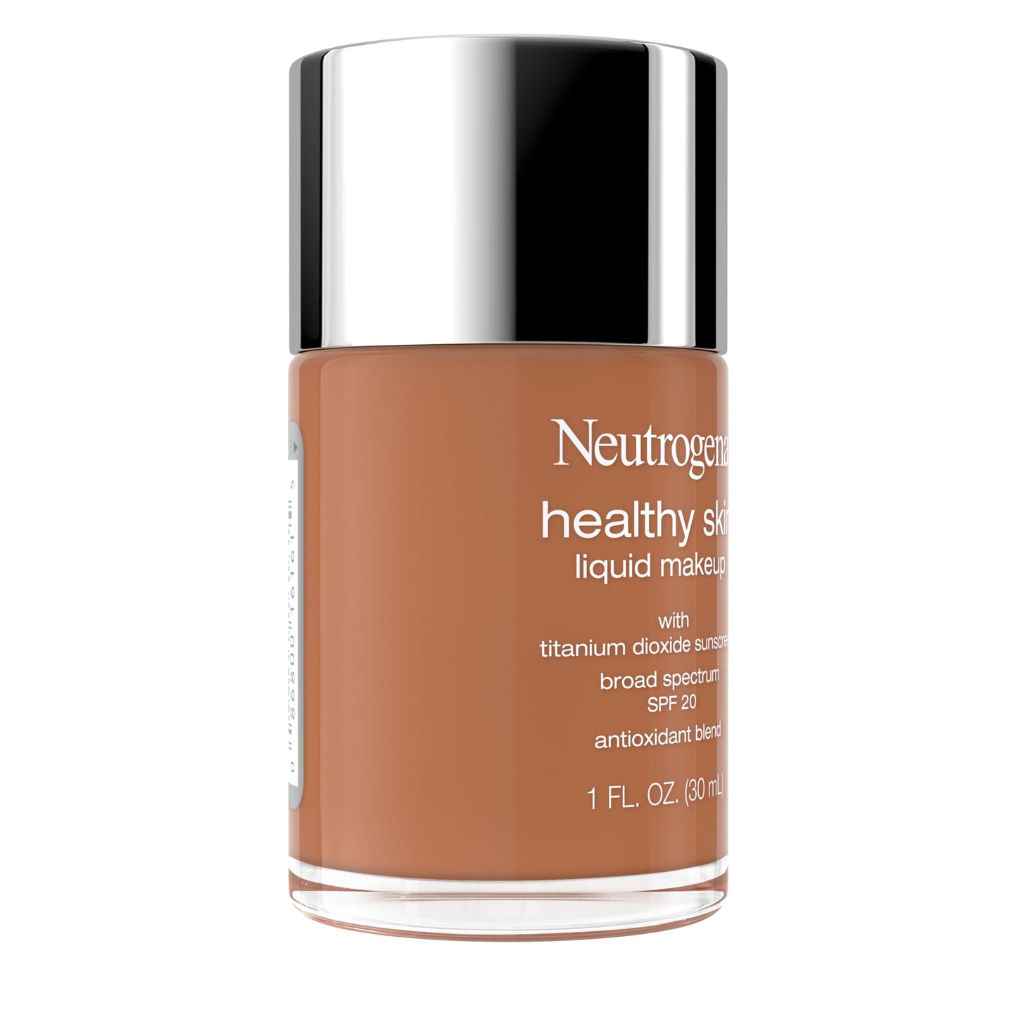 Neutrogena Healthy Skin Liquid Foundation Makeup Broad Spectrum SPF 20 Sunscreen, Medium Coverage, Vit B5, Antioxidants, All Day Wear, Cool Bronze