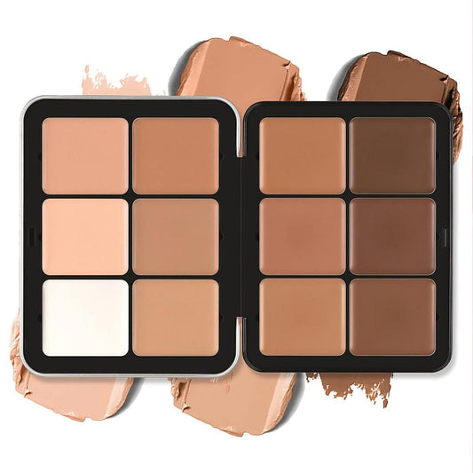 Professional Color Correcting Concealer Cream,12 Color Concealer Foundation Palette,Long-Wearing Full Coverage Makeup and Corrector for Under Eye Dark