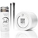 Brow Mapping Kit with White Brow Paste [Large 15g Bottle] White Brow Mapping String [30 m ] and 2 Eyebrow Brush Set for Microblading Supplies, PMU