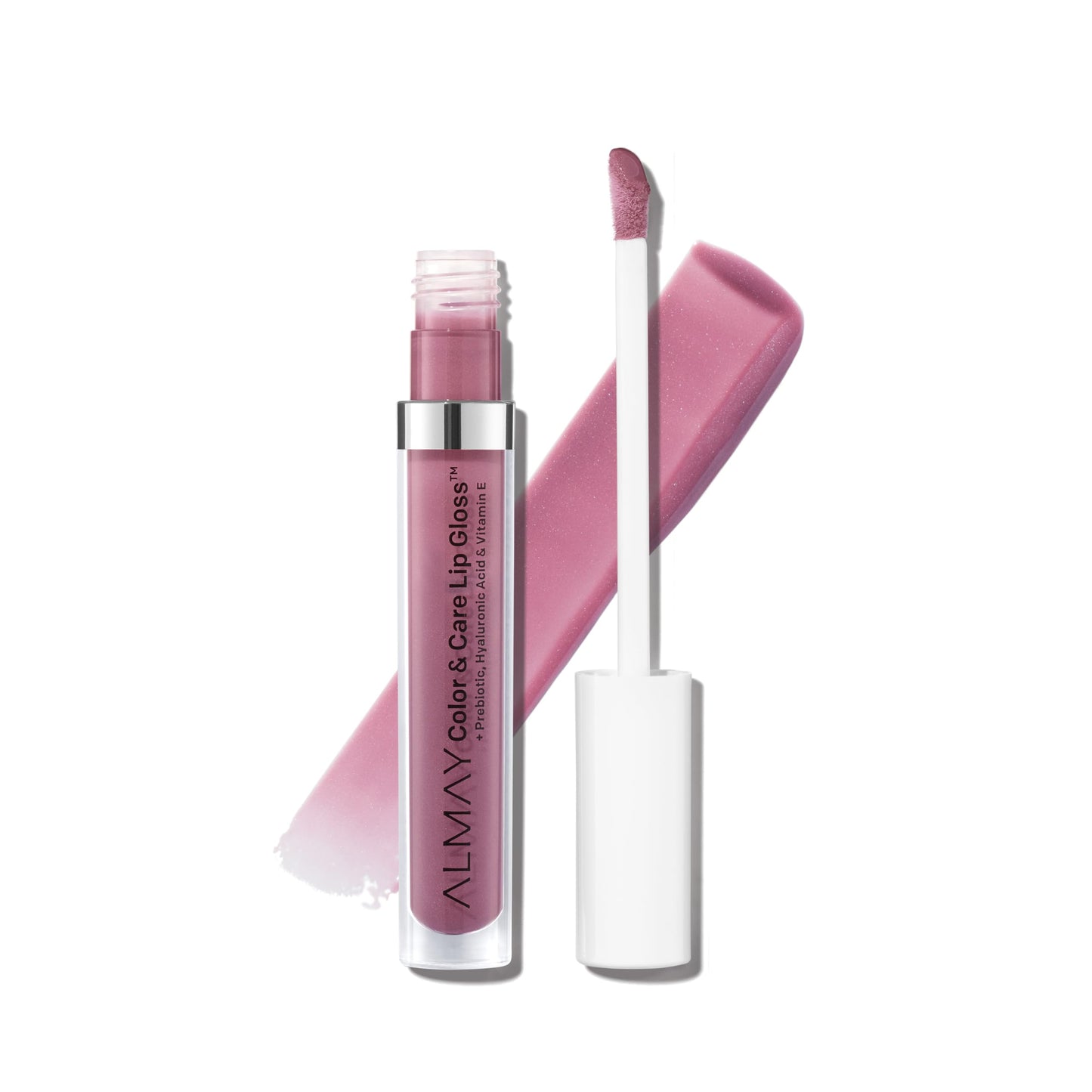Almay Color & Care Hydrating Lip Gloss, Soft Natural Hues, Prebiotic Complex, Hyaluronic Filling-Sphere Technology, 600 Lunar Blush, 0.1 Fl Oz