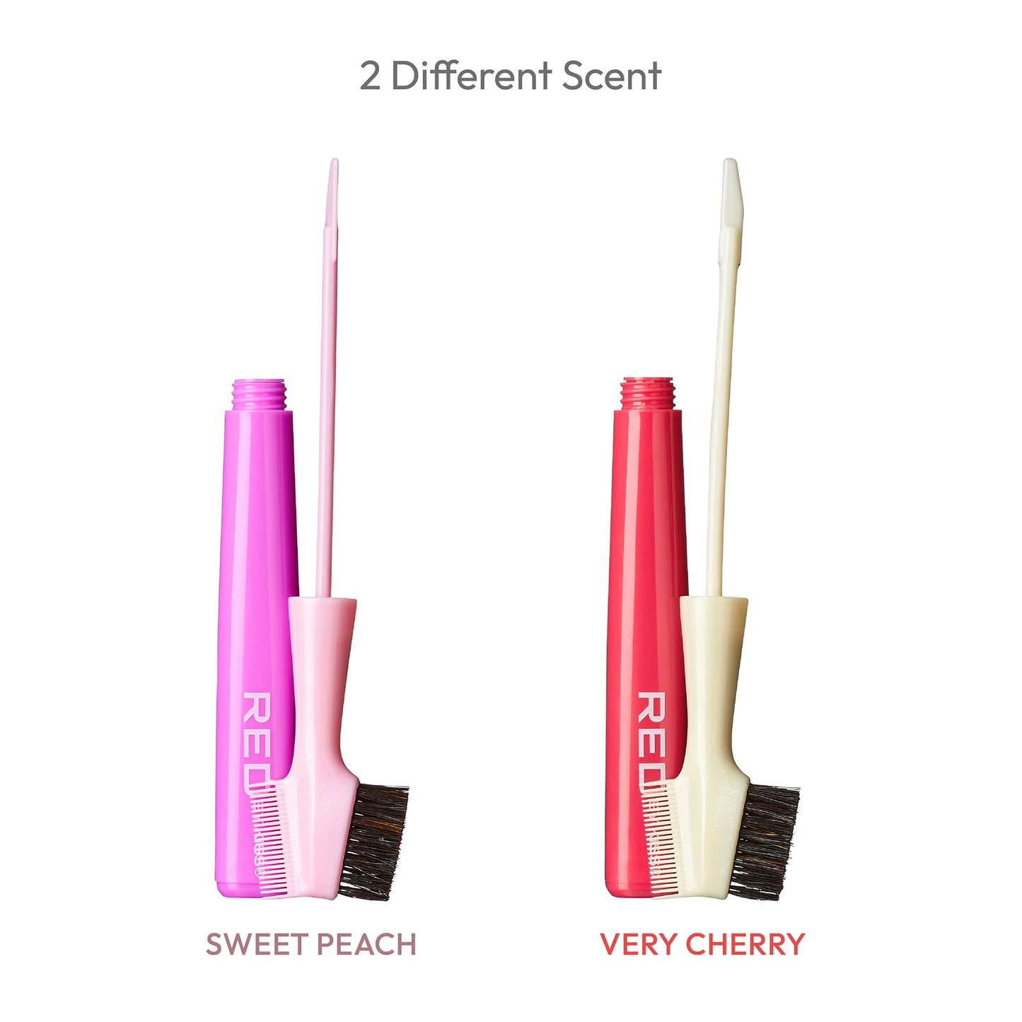 Red by Kiss Hair Brush with Edge Fixer Gel 3 in 1 Edge Control Styler for Women, Boar Bristle Brush, Sweet Peach