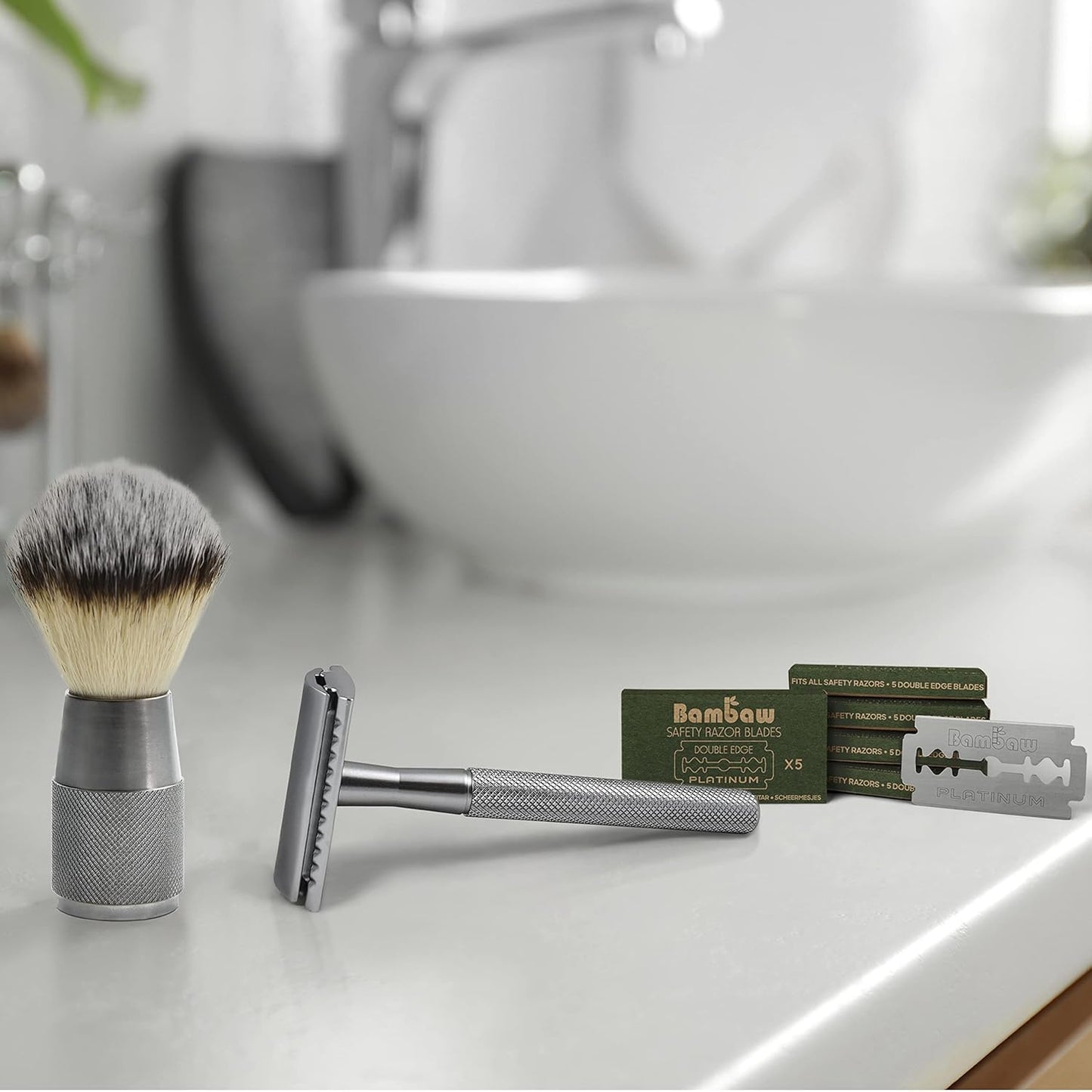 Bambaw Safety Razor Blades for Men & Women, 60 Pack, Double Edge Razor Blades Refills, Platinum Swedish Stainless Steel, Sharp & Long-Lasting Edge Beauty and Personal Care Bambaw