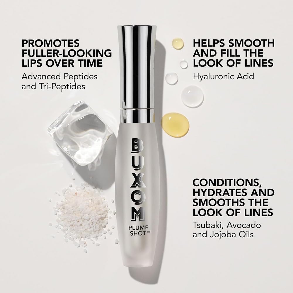 Buxom Women's Plump Shot Plumping Lip Serum - Shimmer Chrome Tints, Glossy - Filler (Clear)