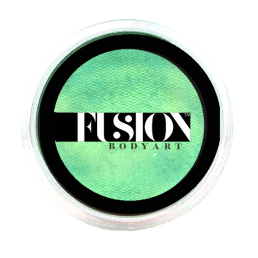 Fusion Body Art Pro Face Paint | Pearl Mint Green (25gm), Professional Quality Water Activated Shimmery Face and Body Paint Supplies Single Metallic