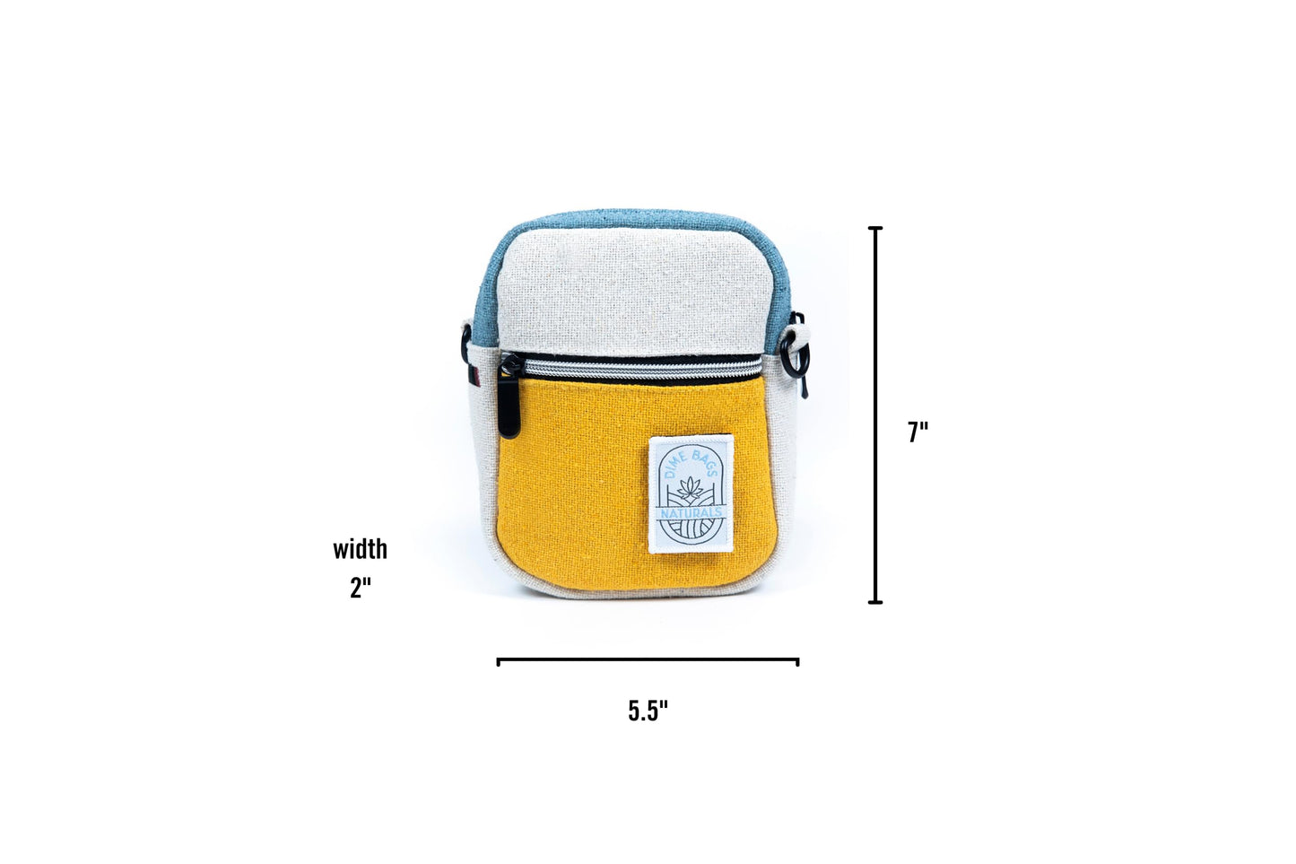 DIME BAGS Crossbody Bag, 100% Nepali Hemp Sling with Zippered Compartments, Adjustable Strap & Interchangeable Patch, Durable for Travel & Daily Use…