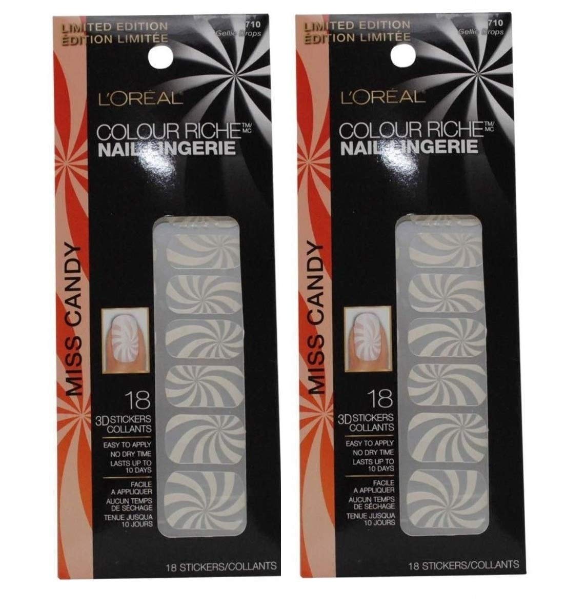 Pack of 2 L'Oreal Paris Colour Riche Nail Lingerie, Gellie Drops 710