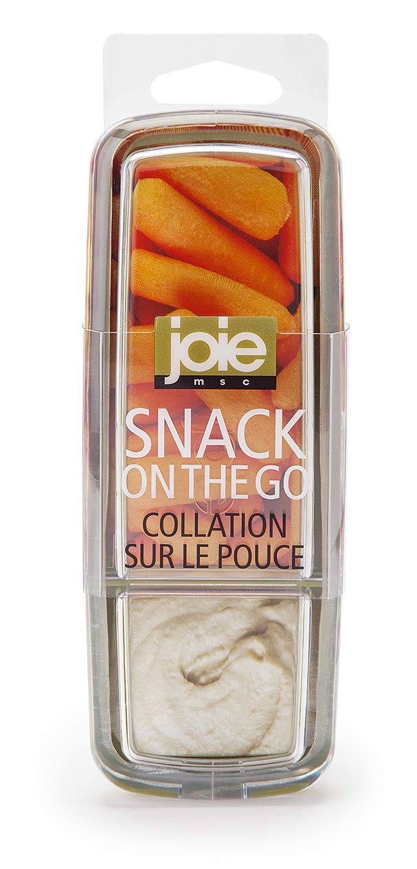 Joie Snack On the Go Divided Container, Two Compartment Storage Box Keeps Foods Separate, Leakproof and Airtight, Ideal for Veggies and Dip or Cheese…
