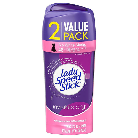 Lady Speed Stick Invisible Dry Antiperspirant Deodorant, Shower Fresh, 2.3oz Twin Pack Beauty & Personal Care Lady Speed Stick