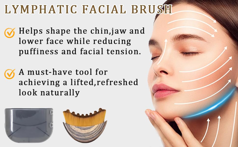 New Lymphatic Contour Face Brush, Lymphatic Drainage Massager for Face,Ergonomically Designed to Fit The Skin Precisely and Relieve Fatigue. (1PCS) Beauty and Personal Care OVQ