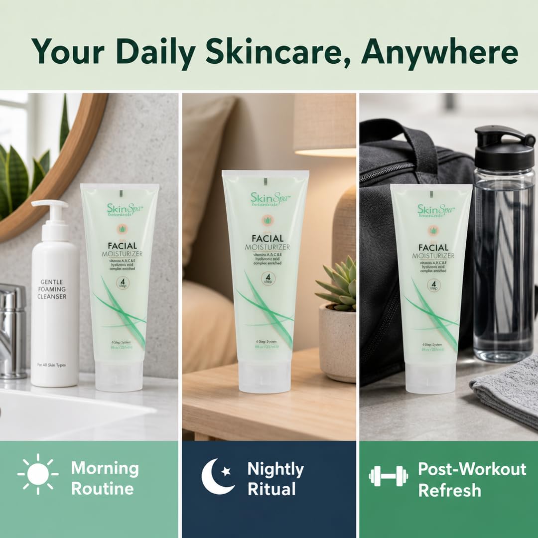 SkinSpa All-in-One Face Moisturizer - Hyaluronic Acid, Retinol & Vitamins C & E | Paraben-Free, Sulfate-Free, Cruelty-Free | All Skin Types | Made in