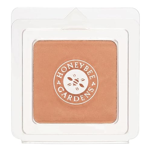 Honeybee Gardens Pressed Mineral Powder Foundation Refill, Montego, Warm Tan Neutral Shade, Adjustable Coverage, Natural Finish, With Botanical