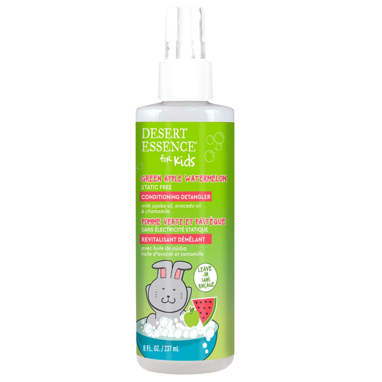 Desert Essence Kids Conditioing Detangler Spray 8.0 fl oz - Vegan, Gluten-Free. Cruelty-Free - Leaves hair smooth, shiny and easy to comb through