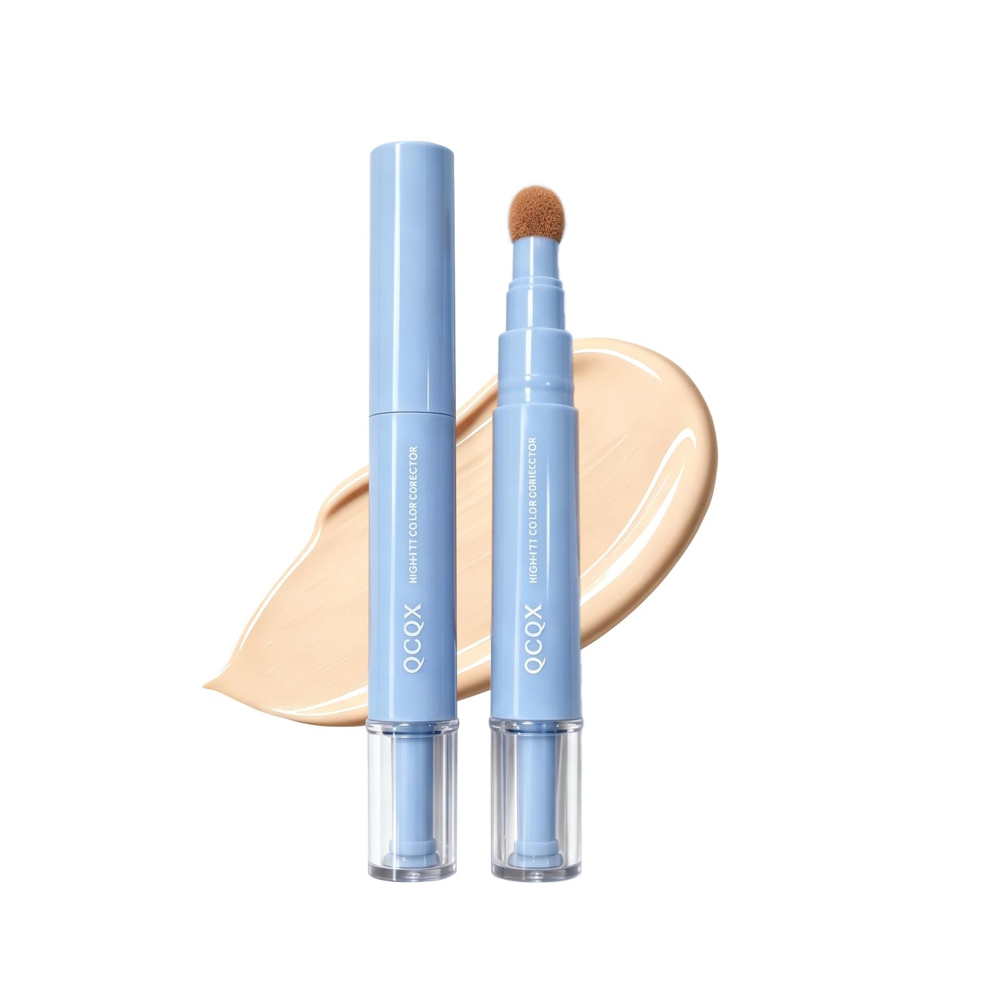 QCQX Dual-effect Concealer Pen & Foundation Eye Concealer - 24-Hour Long-LastingFull Coverage Matte Finish.Healthy Skin Glow Perfector Concealer Pen