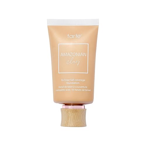 tarte Amazonian clay 16-hour Full Size coverage foundation - Matte Finish Foundation, Vitamin E for Hydration & Smooth Looking Skin, Vegan & Cruelty-Free, full size, light-medium golden