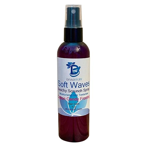 Soft Waves Beachy Scrunch Spray, Moisturizing Hair Texturizer, Cotton Candy, By Diva Stuff