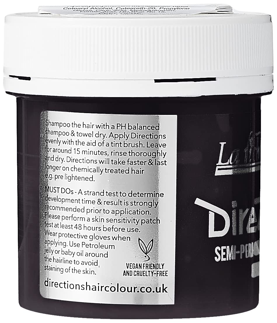 DIRECTIONS Ebony Semi-Permanent Hair Colour - 88ml Tub by La Riche