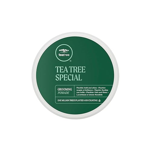 Tea Tree Grooming Pomade, Flexible Hold + Shine, For All Hair Types, Especially Wavy + Curly, 3 oz.