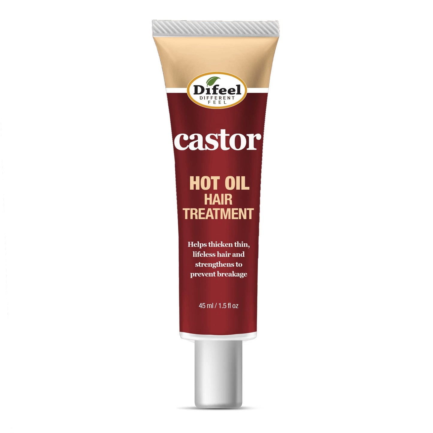 Difeel Hot Oil Hair Treatment with Castor Oil 1.5 oz. - Natural Castor Oil for Hair Growth