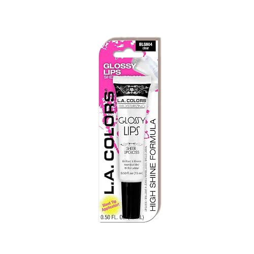 L.A. COLORS Glossy Lips Sheer Lipgloss (carded), BLG804 Clear CBLG804