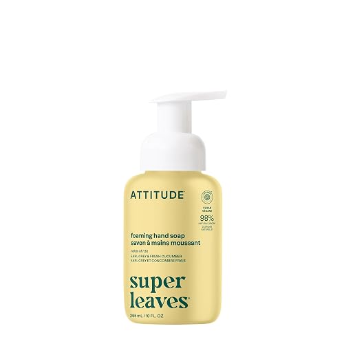 ATTITUDE Foaming Hand Soap, EWG Verified, Plant and Mineral-Based Ingredients, Vegan and Cruelty-free Personal Care Products, Earl Grey & Fresh