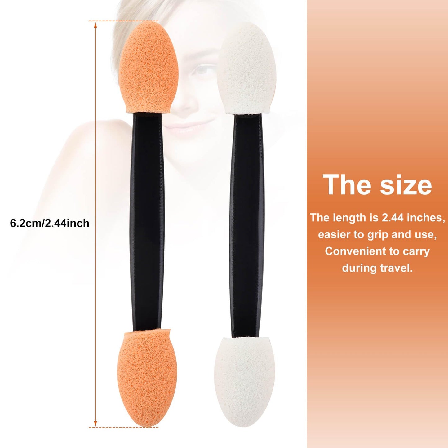 300PCS Disposable Eyeshadow Applicators, Dual Sides Eyeshadow Brushes Applicator, Eye Makeup Sponge Applicators