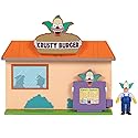 The Simpsons Krusty Burger Diorama Playset, Includes One 2.5-Inch Scale Krusty The Clown Action Figure and Accessories