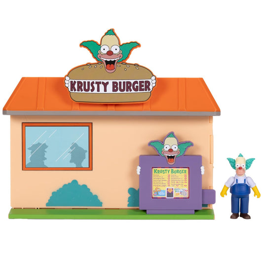 The Simpsons Krusty Burger Diorama Playset, Includes One 2.5-Inch Scale Krusty The Clown Action Figure and Accessories