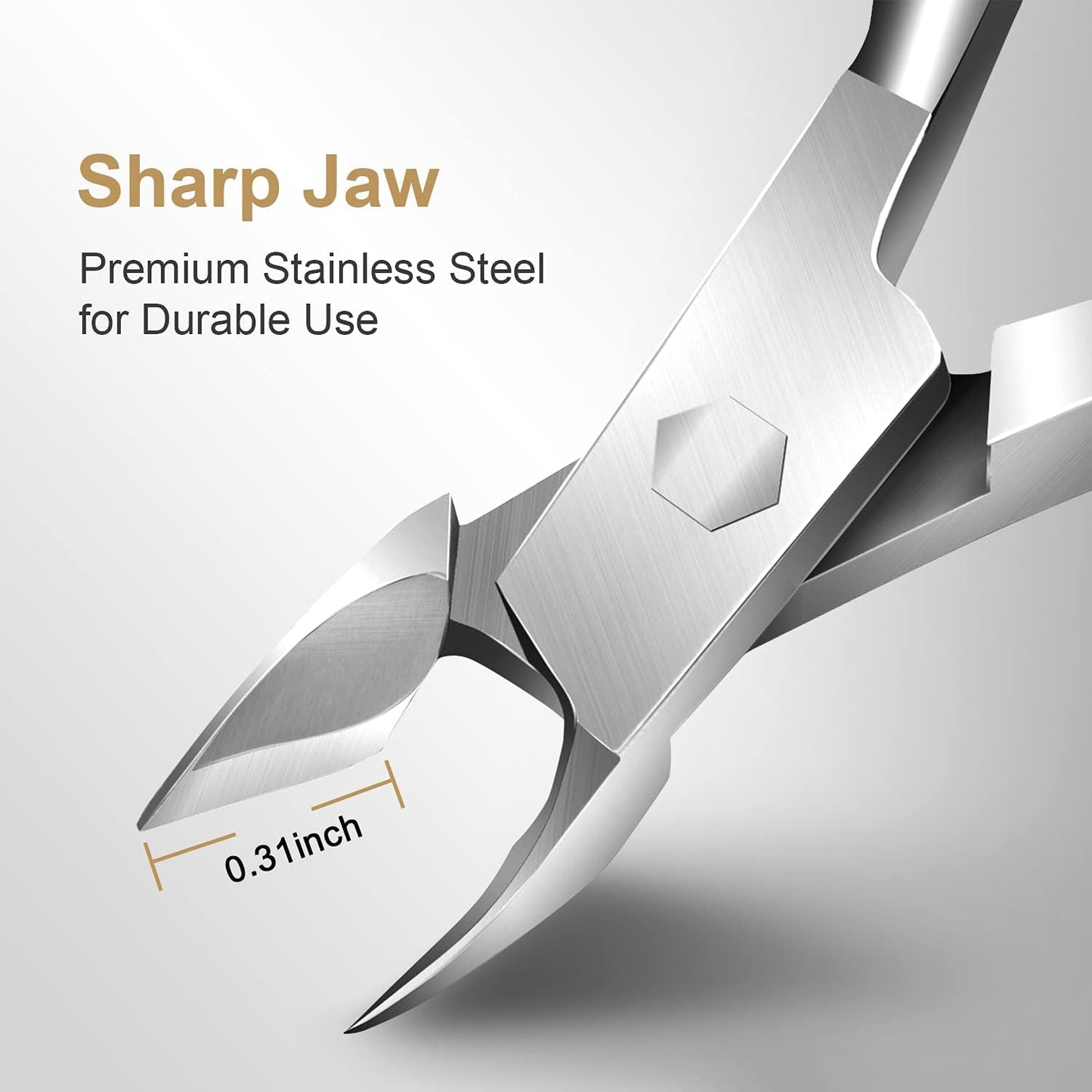 Cuticle Trimmer with Cuticle Pusher - Easkep Cuticle Remover Cuticle Nipper Professional Stainless Steel Cuticle Cutter Clipper Pedicure Manicure