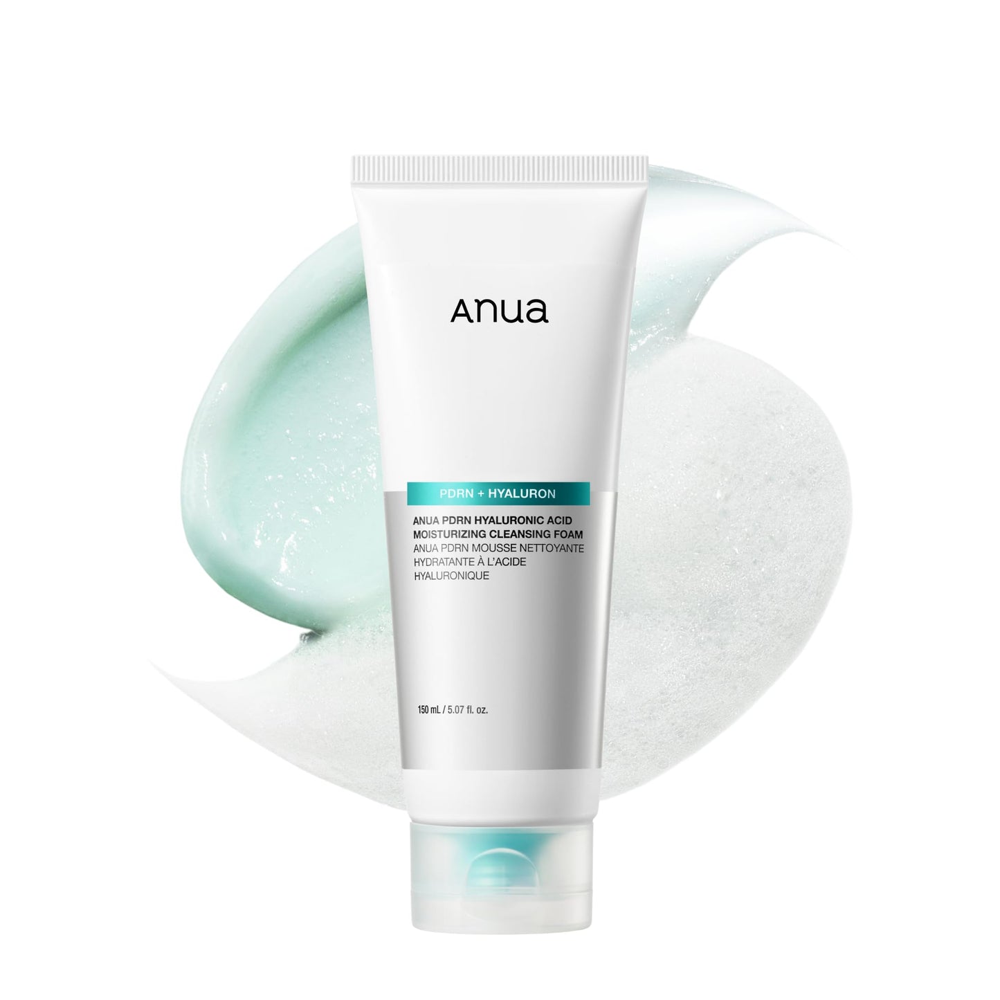 Anua PDRN Hyaluronic Acid Moisturizing Cleansing Foam, Daily Gentle Face Wash for Dry Skin, Salmon DNA Hydrating & Soft Facial Cleanser, Barrier Beauty and Personal Care ANUA