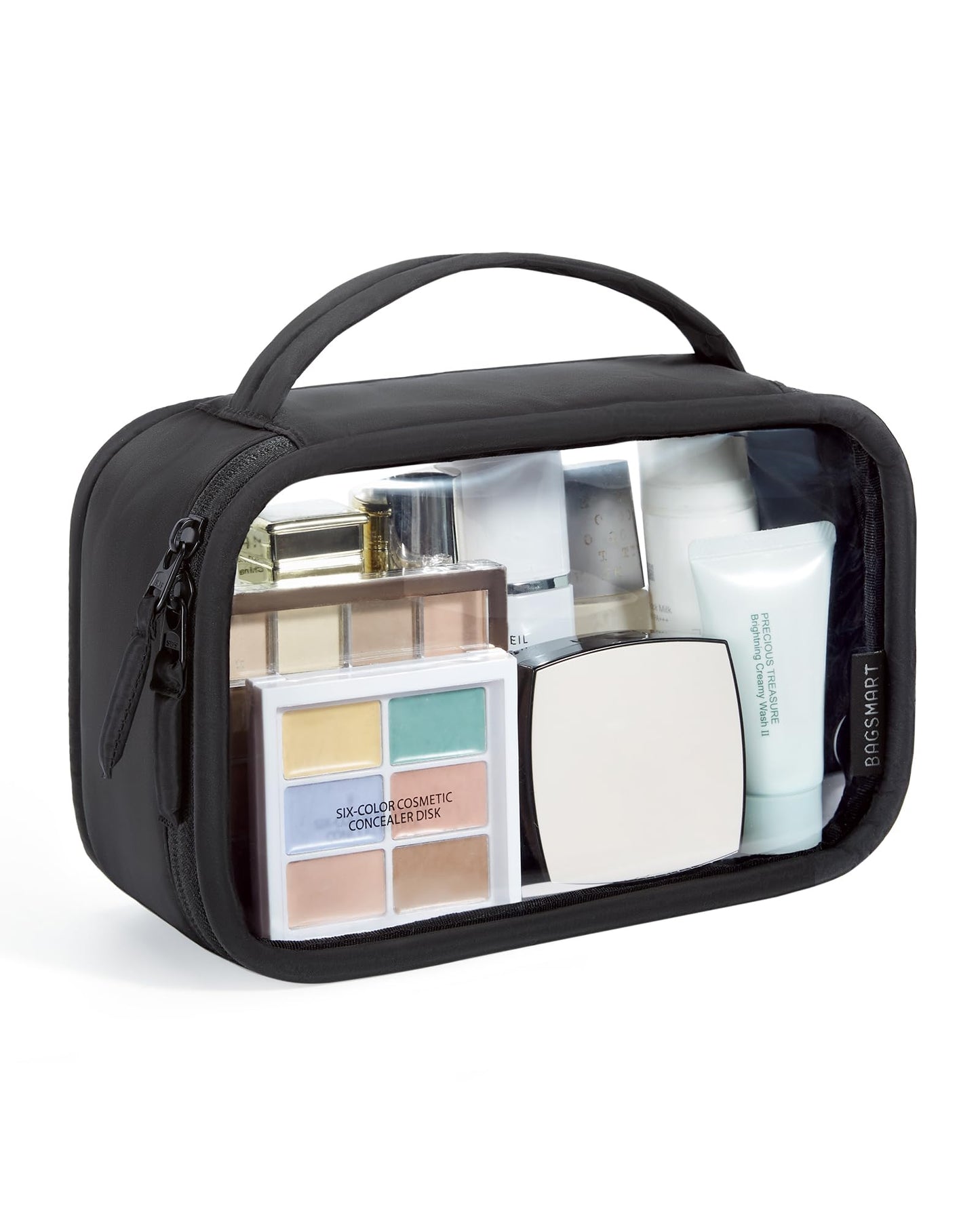 BAGSMART TSA-Approved Toiletry Bag, Large Opening Clear Makeup Bag with Handle, Quart Sized Travel Toiletry Bag, Carry-On Airline Compliant for Men Beauty and Personal Care BAGSMART Default Title