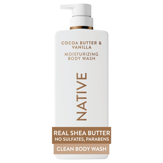 Native Cocoa Butter & Vanilla Scent 24-Hour Moisturizing Bodywash for Women & Men, Clean & Gentle, for Dry or Sensitive Skin, Keeps Skin Healthy Beauty & Personal Care Native