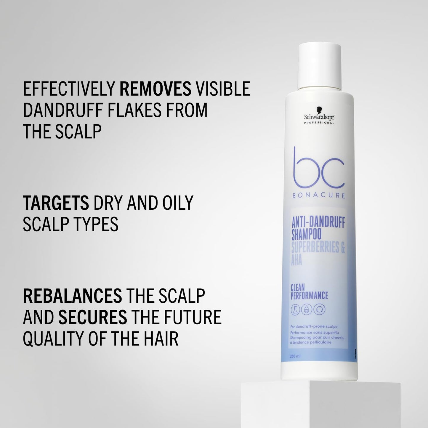 Schwarzkopf BC Bonacure Anti-Dandruff Shampoo Superberries & AHA Clean Performance - 250 ml (8.4 Fl oz)