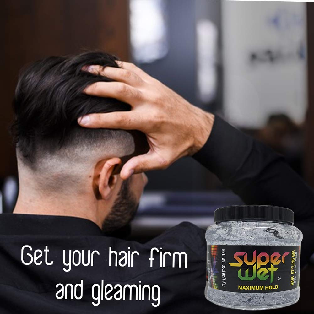 Midway Importing Clear Jumbo Super Wet Hair Styling Gel, 2.2 Pound