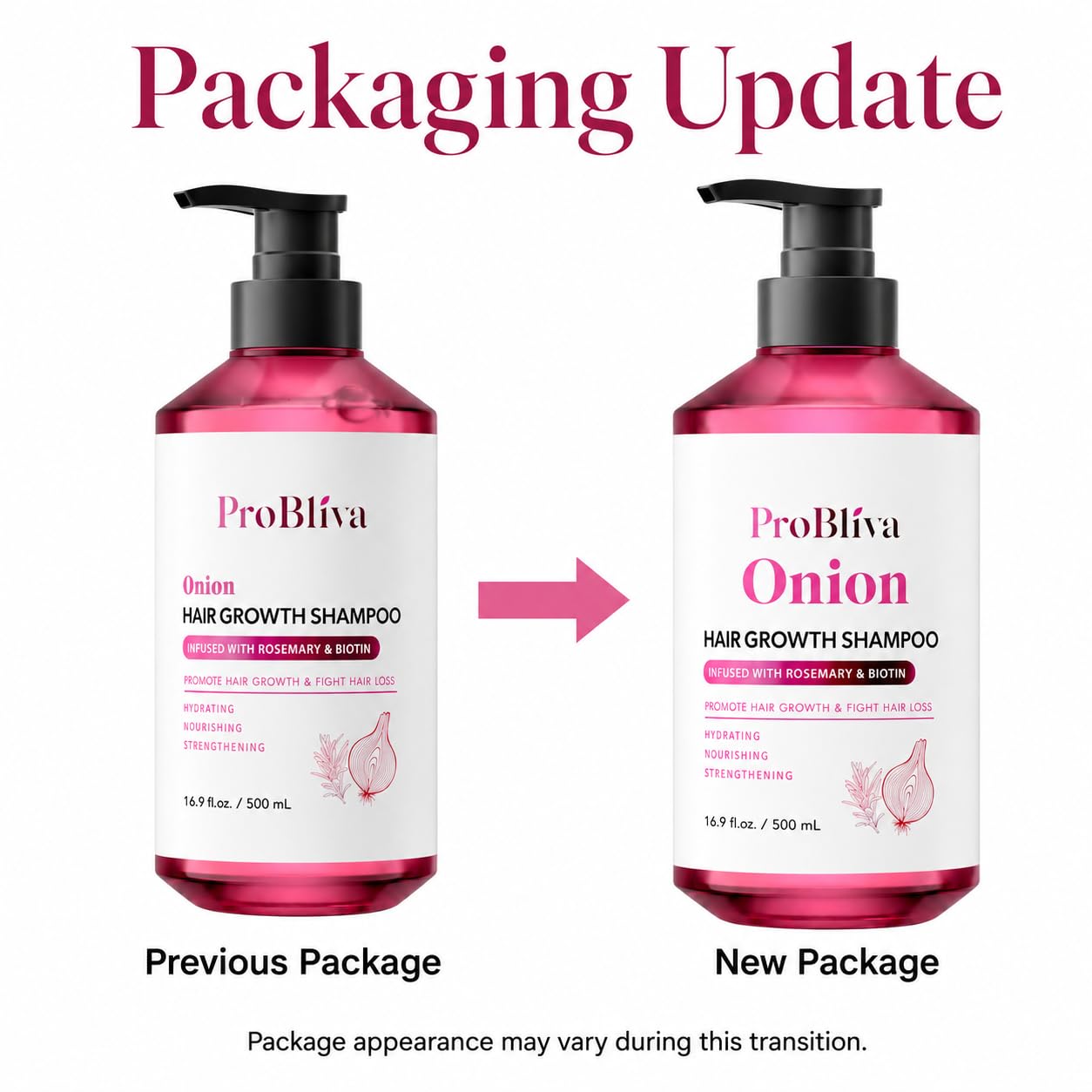 ProBliva Onion Shampoo for Hair Growth: Onion Hydrosol Shampoo with Biotin and Rosemary for Hair Loss and Thinning Hair - Promotes Healthier, Thicker
