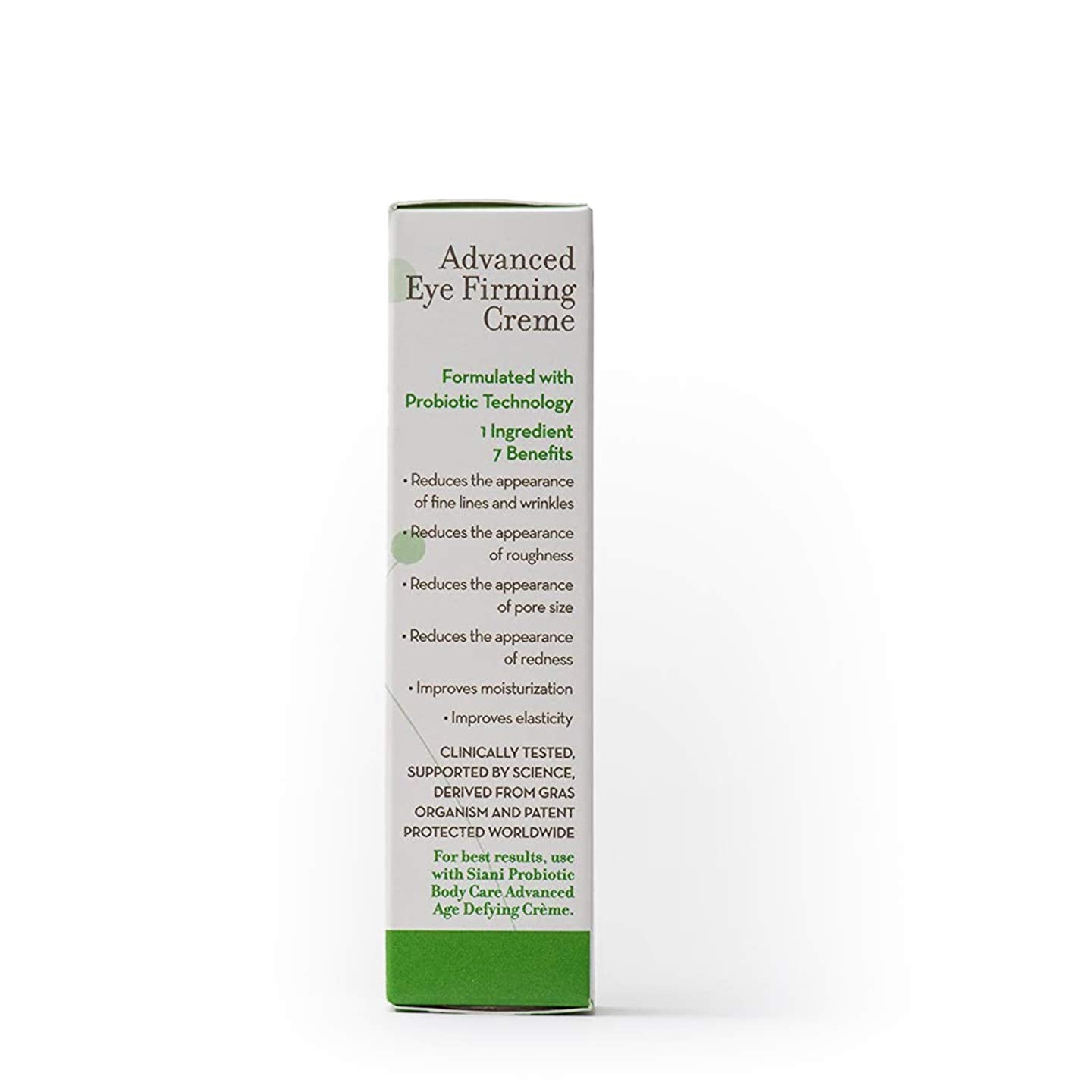Advanced Eye Firming Creme with Botanicals, Pure Plant Oils, Organic Vitamins/Minerals, Probiotic Technology, Hyaluronic Acid, Fruit Based Glycolic