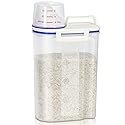 TBMax Rice Container 4 Lbs / 2 Kg Rice Dispenser with Measuring Cup, BPA-Free Plastic Kitchen Pantry Food Storage Holder for Oatmeal Flour Grain…