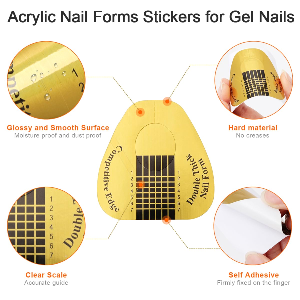 200 PCS Nail Forms for Builder Gel, AHIER Self-adhesive Nail Extension Forms for DIY at Home Professional Nails Art Supplies Beauty and Personal Care AHIER
