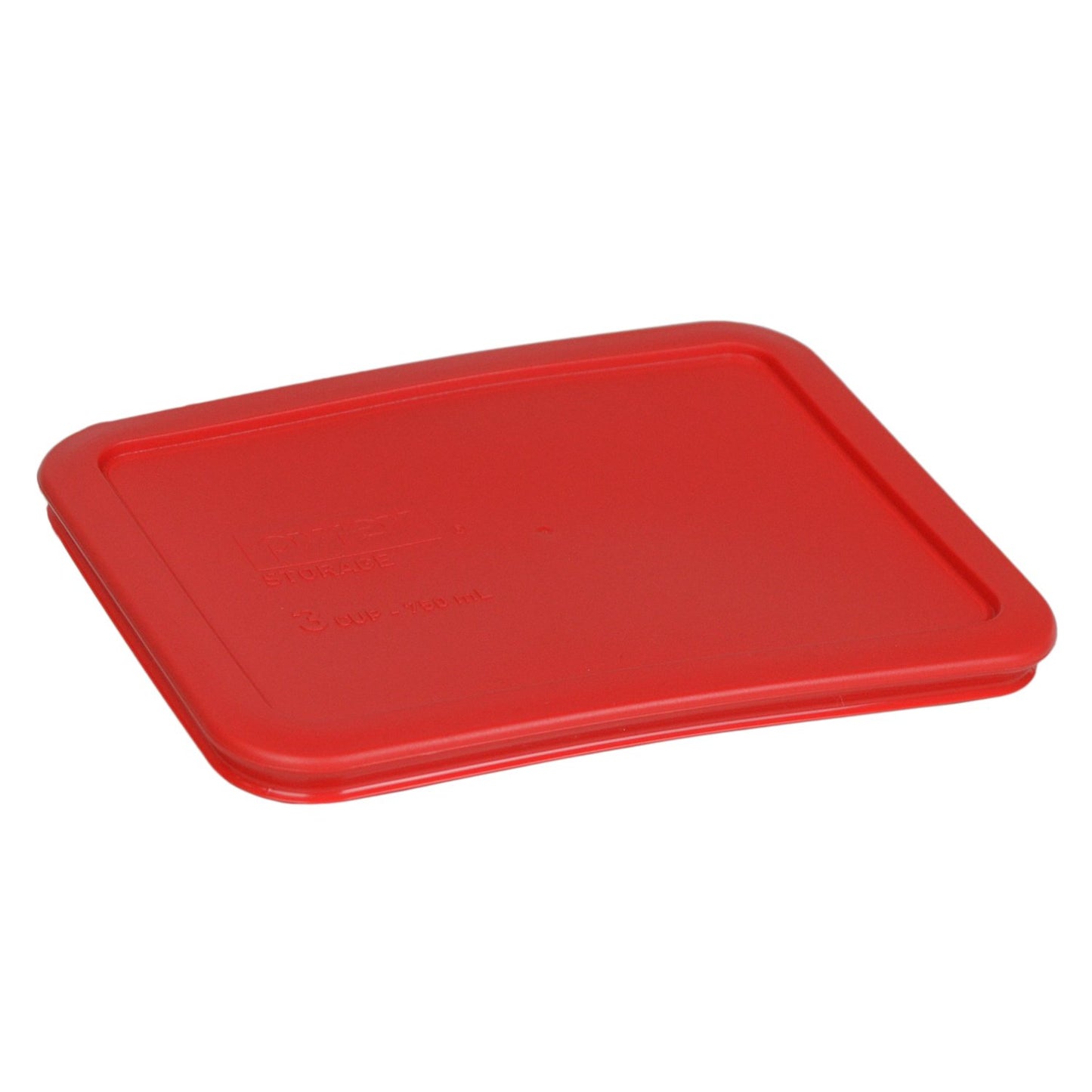 Pyrex 7210-PC 3-Cup Red Food Storage Replacement Lid (2-Pack) - Made in USA