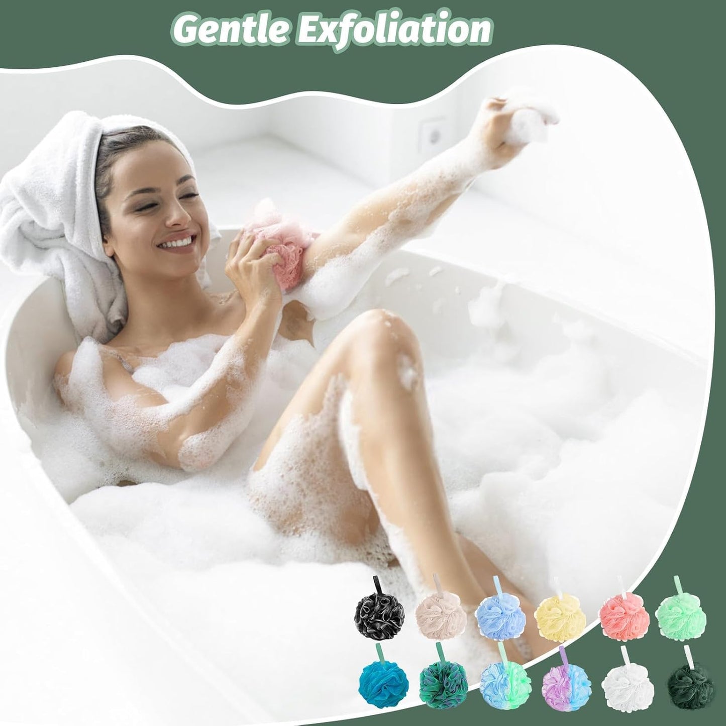 Amazerbst loofah,Shower loofah loofah Sponge,Sponge Body Scrubber for Women and Men (Grey Green Blue White Pink Yellow) Beauty and Personal Care Amazerbst